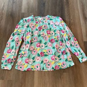 Kim rogers printed long sleeve popover top, PXL